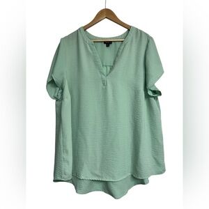 Torrid Mint Green Textured Blouse Size 2X